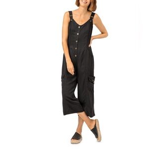 NWT XCVI Pembroke Cargo Crop Jumpsuit Black